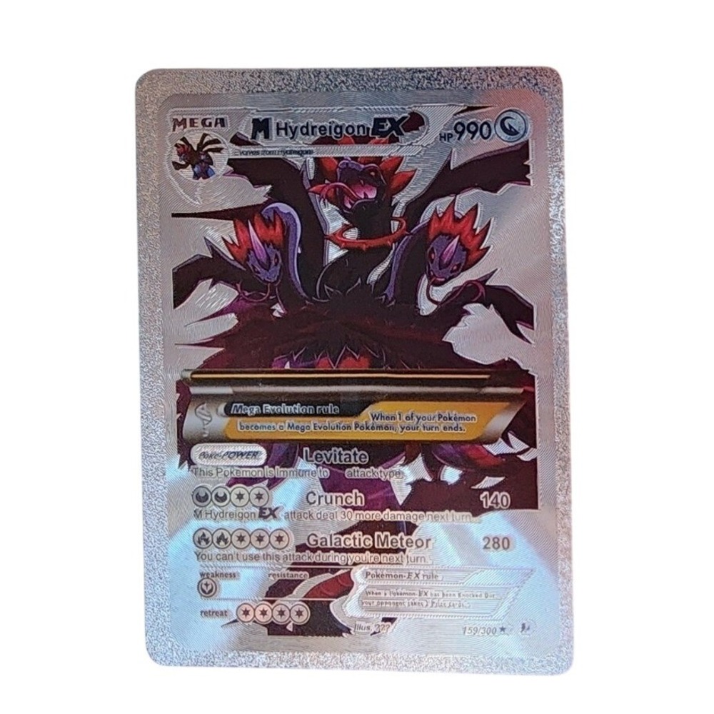 Pokemon Silver Metal M Hydreigon EX 159/300 Custom Fan Art Card Shiny Novelty